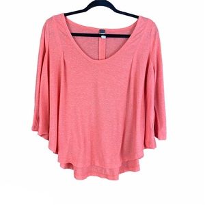 We the Free- Free People Coral/Orange Flowy Blouse